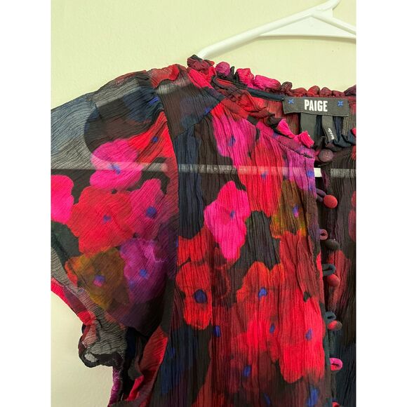 Paige Silk Floral Blouse, Size S - Picture 7 of 8